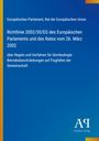 Europäisches Parlament, Richtlinie 2002/30/EG, 26. März 2002, Regeln für lärmbedingte Betriebsbeschränkungen. Blau, gelber Rand.