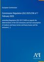 "Commission Regulation (EU) 2025/258 of 7 February 2025" steht in weiß auf blauem Hintergrund. Unten Logo von Antiphon Verlag.