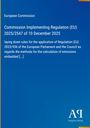 Text auf blauem Hintergrund, oben steht "European Commission", darunter eine Verordnung der EU. Unten rechts Logo.