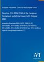 Directive (EU) 2024/2749, 9 October 2024, amending Directives on emergency procedures. Blau mit gelbem Streifen.