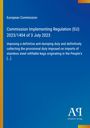 Text zur Anti-Dumping-Verordnung (EU) 2023/1404 der EU-Kommission auf blauem Hintergrund mit gelbem Rand.