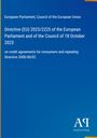 Titel: Directive (EU) 2023/2225. Inhalt: Kreditverträge, Aufhebung der Richtlinie 2008/48/EG. Blau mit gelbem Rand, Logo unten.