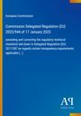 Titel: "Commission Delegated Regulation (EU) 2023/944". Blauer Hintergrund, weißer Text. Logo unten rechts.