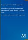 Text: "Directive (EU) 2024/2881 on ambient air quality." Blaues Design mit gelber Linie, Logo unten rechts.