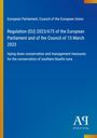 Regulation (EU) 2023/675 zur Erhaltung des südlichen Blauflossen-Thunfischs, blaues Cover, "AR" Logo unten rechts.