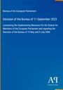 "Bureau of the European Parliament. Decision of the Bureau of 11 September 2023. Blau mit gelbem Rand unten."