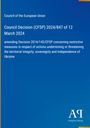 Council Decision (CFSP) 2024/847 vom 12. März 2024, EU-Logo, blauer Hintergrund, Antiphon Verlag.