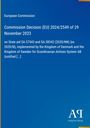 Text über eine EU-Kommissionsentscheidung zur staatlichen Beihilfe von Dänemark und Schweden für SAS. Blaues Hintergrundbild.