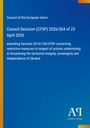 „Council Decision (CFSP) 2026/504 of 23 April 2026“ gefolgt von einem blauen Hintergrund mit gelbem Streifen links.