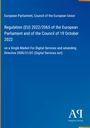 Regulation (EU) 2022/2065, Digital Services Act, blauer Hintergrund, Antiphon Verlag-Logo in Weiß.