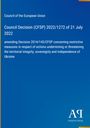 Text zu einer Entscheidung des Rates der EU von 2022, blaue Farbe mit gelbem Rand und Verlagslogo unten rechts.