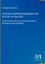 Titel der EU-Verordnung, Datum 9. April 2021, Thema: EUROSUR, blauer Hintergrund, Logo unten.