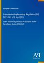 Blauer Hintergrund mit Text: "European Commission, Commission Implementing Regulation (EU) 2021/581 of 9 April 2021, EUROSUR".