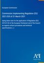 Europäische Kommission, Vorschrift (EU) 2021/535, 31. März 2021, Regeln für EU-Verordnung 2019/2144, blaues Cover.
