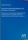 Text oben: "European Commission". 
Titel und Regulation der EU mit Datum. 
Unten rechts Logo mit "Antiphon Verlag".