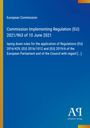 Text zur europäischen Kommission und Verordnung. Blauer Hintergrund mit Farbverlauf und einem Verlagslogo unten rechts.