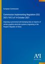 Text über EU-Verordnung zu Anti-Dumping-Zoll auf Graphitelektrodensysteme aus China, blaues Layout, Antiphon Verlag Logo.