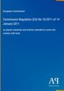 Titel: "Commission Regulation (EU) No 10/2011" über Plastikmaterialien. Blaues Design, "`Antiphon Verlag`"-Logo unten.