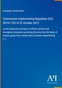 Europäische Kommission, Verordnung 2019/1793 vom 22. Oktober 2019, blaues Layout, gelber Rand, Verlag Antiphon Logo unten.