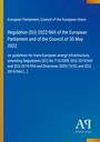 Text: Regulation (EU) 2022/869 about energy infrastructure guidelines. Design: Blaues Cover mit gelbem Rand und Logo.
