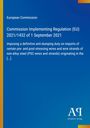 Text über EU-Verordnung zur Antidumping-Abgabe auf Stahlimporte, blauer Hintergrund, gelber Streifen links.