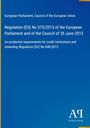 Text über EU-Verordnung zu Kreditinstituten auf blauem Hintergrund, rechts unten Logo mit "Antiphon Verlag".