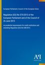 Text zur EU-Verordnung Nr. 575/2013 zu Anforderungen an Kreditinstitute, blaues Hintergrundbild, "AQ" Logo unten rechts.