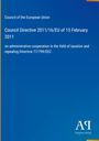 "Council Directive 2011/16/EU of 15 February 2011" steht auf blauem Hintergrund, unten Logo "Antiphon Verlag".
