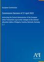 Text über eine Entscheidung der Europäischen Kommission vom 21. April 2022. Blauer Hintergrund mit Logo unten.