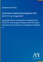 „Commission Implementing Regulation (EU) 2017/717 of 10 April 2017“ vor blauem Hintergrund. Logo: Antiphon Verlag.