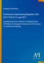 Titel: "Commission Implementing Regulation (EU) 2017/1105". Blau mit gelbem Rand links, Logo unten rechts.