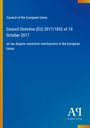 "Council Directive (EU) 2017/1852 of 10 October 2017" steht in Weiß auf Blau. Unten rechts ist ein Logo mit "Antiphon Verlag".