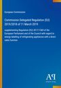 "European Commission, Regulation (EU) 2019/2018, energy labelling of refrigerating appliances." Blaues Hintergrund.