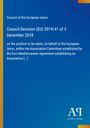 Council of the European Union, Entscheidung 2019/41 vom 3. Dezember 2018 bezüglich EU-Mittelmeer-Abkommen. Blaues Design.