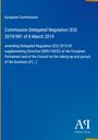 Text zur EU-Verordnung und einem Verlag auf blauem Hintergrund, gelber Streifen links.