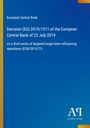 Text zur Entscheidung (EU) 2019/1311 der Europäischen Zentralbank. Blauer Hintergrund mit gelbem Rand. Logo unten.