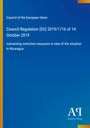 Council Regulation (EU) 2019/1716 über Maßnahmen zu Nicaragua. Blaue Hintergrundfarbe.