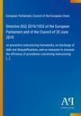 Directive (EU) 2019/1023 des Europäischen Parlaments und des Rates vom 20. Juni 2019, blaue Buchseite, gelber Rand.