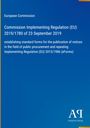 Text über EU-Durchführungsverordnung 2019/1780, blaues Hintergrunddesign, „Antiphon Verlag“ in weiß.