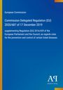 Text: "European Commission, Commission Delegated Regulation (EU) 2020/687 of 17 December 2019". Blauer Hintergrund, Logo unten rechts.