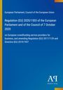 Regulation (EU) 2020/1503 über Crowdfunding-Dienste, blauer Hintergrund, gelbe Linie links, Logo unten rechts.