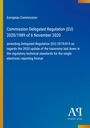 Text zur EU-Verordnung 2020/1989 und eine Kurzinfo zur Änderung von 2019/815, auf blauem Hintergrund mit orangem Streifen.