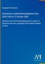 Kommission Durchführungsverordnung (EU) 2020/1428 vom 12. Oktober 2020 gegen Aluminium-Importe aus China. Blau und weiß.