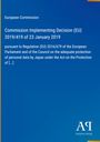 Text: "European Commission. Commission Implementing Decision (EU) 2019/419 of 23 January 2019. Antiphon Verlag." Blauer Hintergrund.