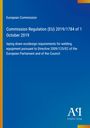 "Commission Regulation (EU) 2019/1784 of 1 October 2019" steht groß auf blauem Hintergrund, unten rechts Logo.