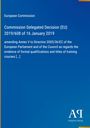 Text über Entscheidung der EU-Kommission, Details zur Richtlinie 2005/36/EG, blaues Layout, Logo "AR" unten rechts.