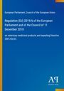 Text: Regulation (EU) 2019/6 über Tierarzneimittel. Gestaltung: Blau mit gelben Streifen, Logo "Antiphon Verlag".