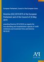 Text über EU-Richtlinie 2019/879, Anpassung der Kapazität von Kreditinstituten. Logo unten rechts, blauer Hintergrund.