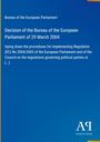 Bureau of the European Parliament: Entscheidung des Büros vom 29. März 2004. Unten: "Antiphon Verlag" und ein Logo.