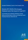 Text: "European Parliament, Council of the European Union. Directive 2011/36/EU... of 5 April 2011" auf blauem Hintergrund.
